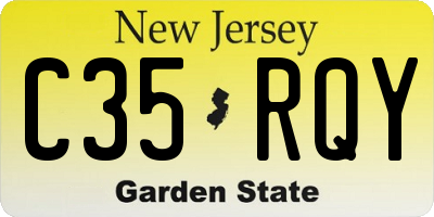 NJ license plate C35RQY