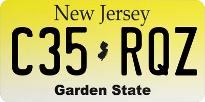 NJ license plate C35RQZ