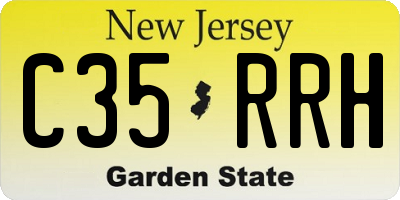 NJ license plate C35RRH