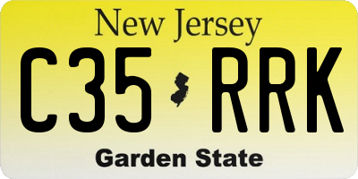 NJ license plate C35RRK