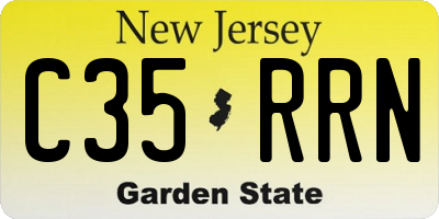 NJ license plate C35RRN