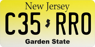 NJ license plate C35RRO