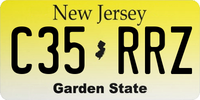 NJ license plate C35RRZ