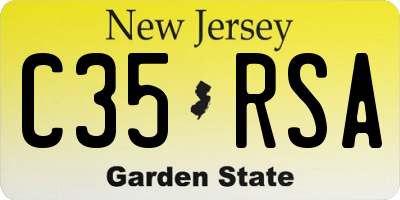 NJ license plate C35RSA