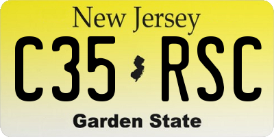 NJ license plate C35RSC