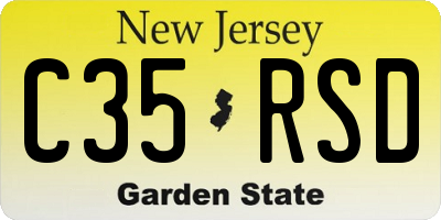 NJ license plate C35RSD