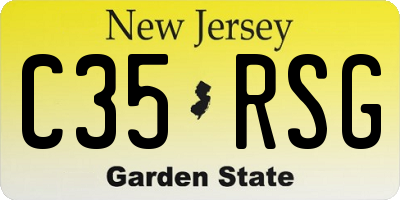 NJ license plate C35RSG