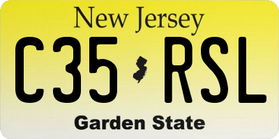 NJ license plate C35RSL
