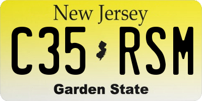 NJ license plate C35RSM
