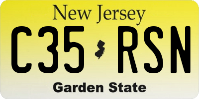 NJ license plate C35RSN