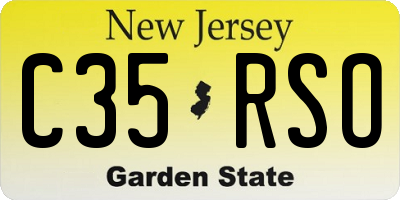 NJ license plate C35RSO