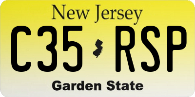 NJ license plate C35RSP
