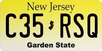 NJ license plate C35RSQ