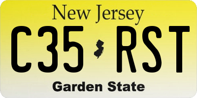 NJ license plate C35RST