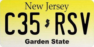 NJ license plate C35RSV