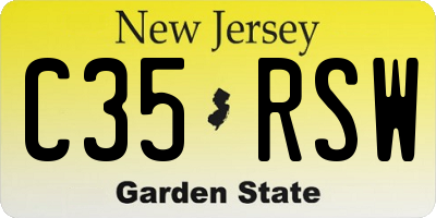 NJ license plate C35RSW