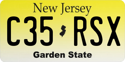 NJ license plate C35RSX