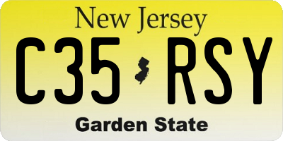 NJ license plate C35RSY