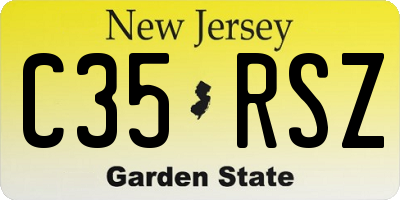 NJ license plate C35RSZ
