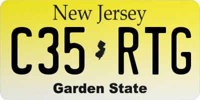NJ license plate C35RTG