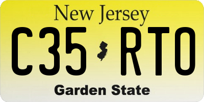NJ license plate C35RTO