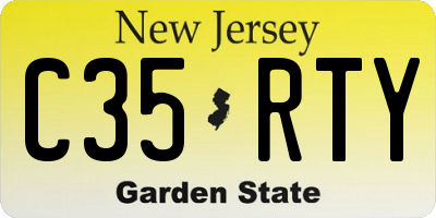 NJ license plate C35RTY