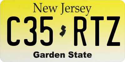 NJ license plate C35RTZ