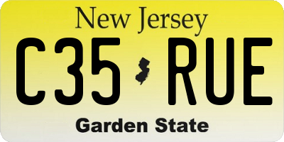 NJ license plate C35RUE