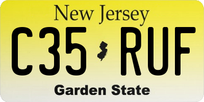 NJ license plate C35RUF