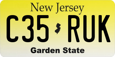 NJ license plate C35RUK
