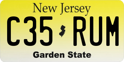 NJ license plate C35RUM