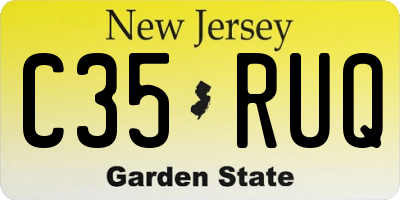 NJ license plate C35RUQ