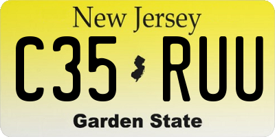 NJ license plate C35RUU