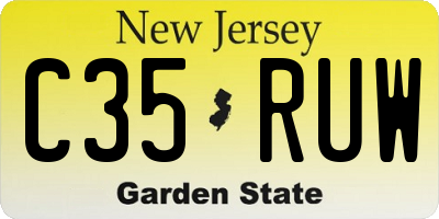 NJ license plate C35RUW