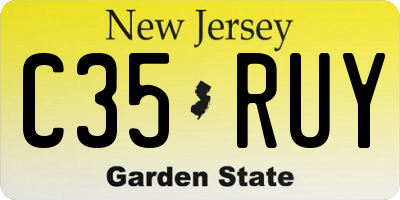 NJ license plate C35RUY