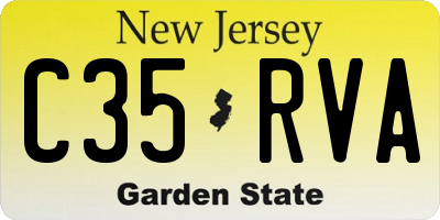 NJ license plate C35RVA