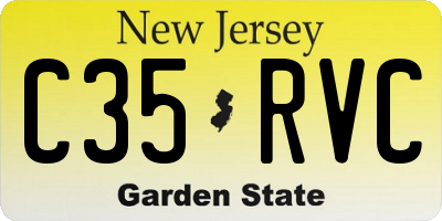 NJ license plate C35RVC