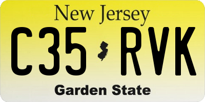 NJ license plate C35RVK
