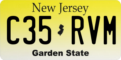 NJ license plate C35RVM