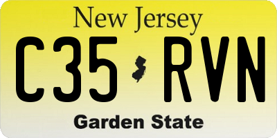 NJ license plate C35RVN