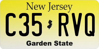 NJ license plate C35RVQ