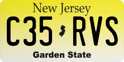 NJ license plate C35RVS