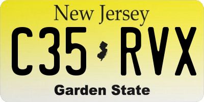 NJ license plate C35RVX