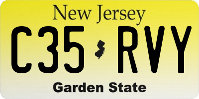 NJ license plate C35RVY