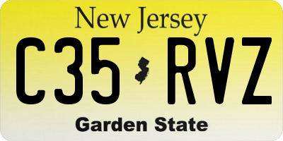 NJ license plate C35RVZ