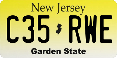 NJ license plate C35RWE