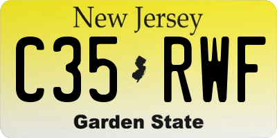 NJ license plate C35RWF