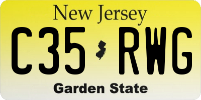 NJ license plate C35RWG