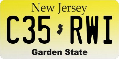 NJ license plate C35RWI