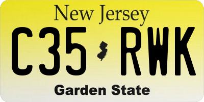 NJ license plate C35RWK